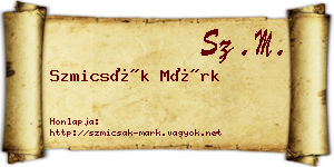 Szmicsák Márk névjegykártya