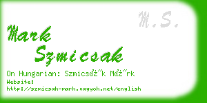 mark szmicsak business card